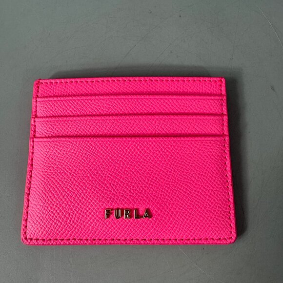 Furla Leather Card Holder in Pink - Picture 1 of 14